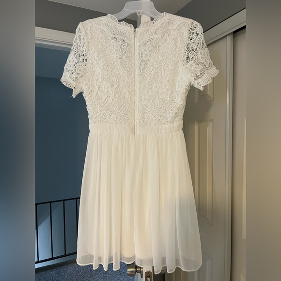 LuLu’s Angel in Disguise White Lace Skater Dress - Picture 2 of 3